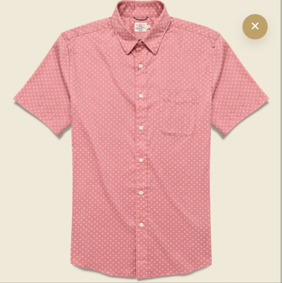 Faherty Other - Faherty Movement Short Sleeve Shirt in Red Cream Radius Size XXL EUC